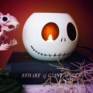 Disney The Nightmare Before Christmas Jack Skellington LED Flickering Flameless Candle With Automatic Timer | Officially Licensed Collectible