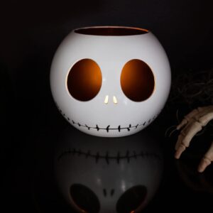 Disney The Nightmare Before Christmas Jack Skellington LED Flickering Flameless Candle With Automatic Timer | Officially Licensed Collectible