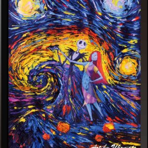 Uhomate Jack Sally Jack and Sally Nightmare Before Christmas Vincent Van Gogh Starry Night Posters Home Canvas Wall Art Nursery Decor Living Room Wall Decor A005 (8X10)