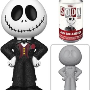 Skull Jack Nightmare Before Christmas Figure Bundled with Scary King Skellington Soda Wild Can + 3D Icon Oogie Boogie Pop! Pin! + Halloweentown Fright Bitty Character! 4 Items