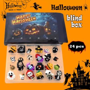 2 Set Halloween Advent Calendar 2023, Nightmare Before Christmas Advent Calendar, 24 Days Halloween Countdown Calendar with Scary Halloween Doll Collectible Horror Figures Gift for Kids