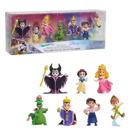 Disney100 Years of Enchantment Celebration Collection Limited Edition 7-piece Figure Pack, Kids Toys for Ages 3 Up by Just Play