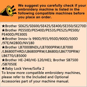 New brothread Embroidery Machine Hoop SA432 with 4"x4" Embroidery Area for Brother SE625 SE600 SE425 SE400 PE550D PE540D PE535 PE525 PE500 LB5000 LB7000 & BabyLock Sofia 2 Verve