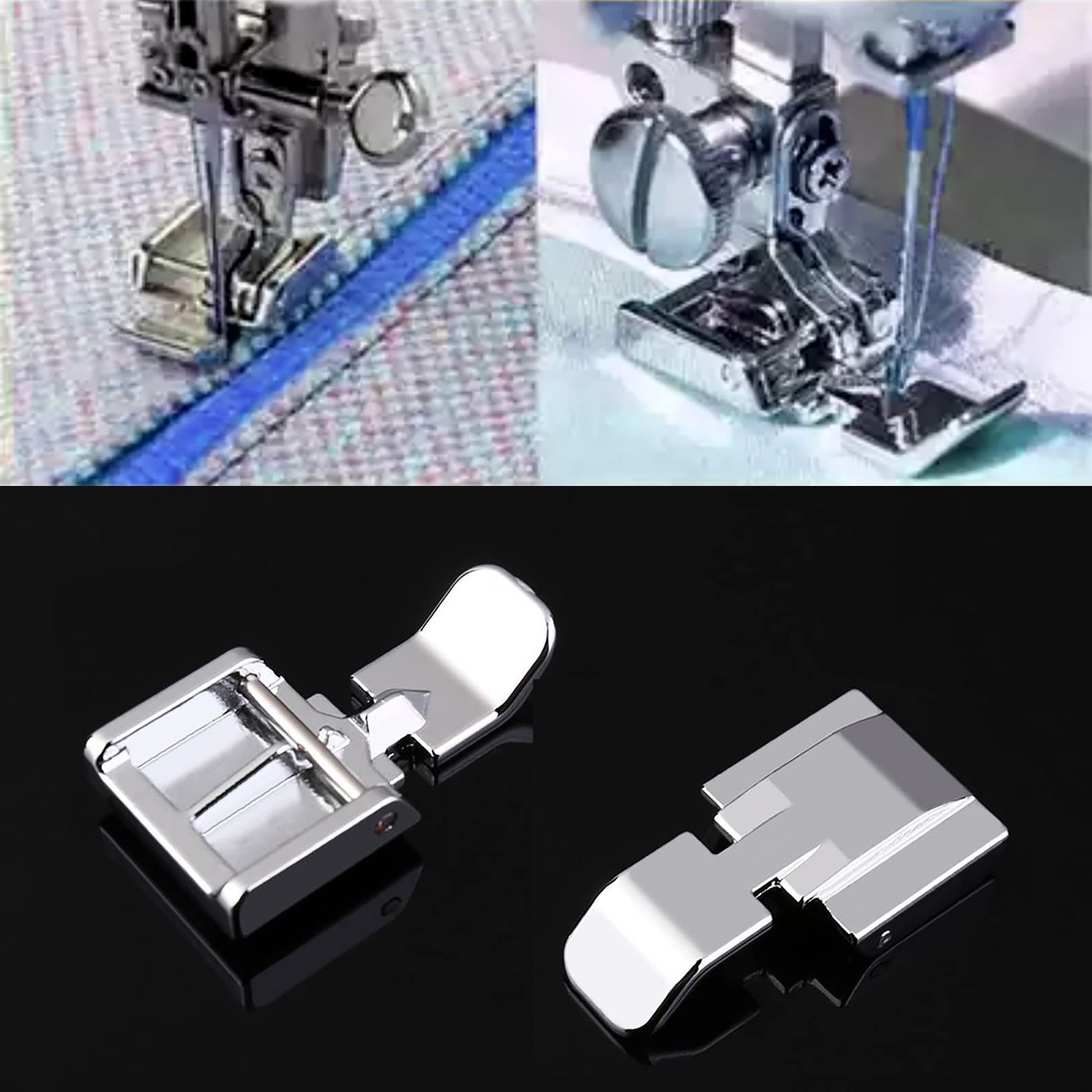 TISEKER 4 Pieces Zipper Foot Sewing Machine Presser Foot Set of Invisible Concealed Narrow Zipper Foot, Fits for Most Snap On Singer, Brother, Janome, Babylock Low Shank Sewing Machines