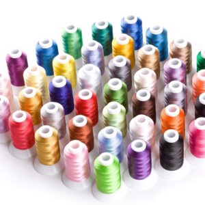 Simthread Brother 40 Colors 40 Weight Polyester Embroidery Machine Thread Kit 550Y(500M) for Brother Babylock Janome Singer Husqvarna Bernina Embroidery and Sewing Machines