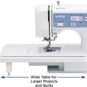 Brother XR9550 Sewing and Quilting Machine, Computerized, 165 Built-in Stitches, LCD Display, Wide Table, 8 Included Presser Feet - White