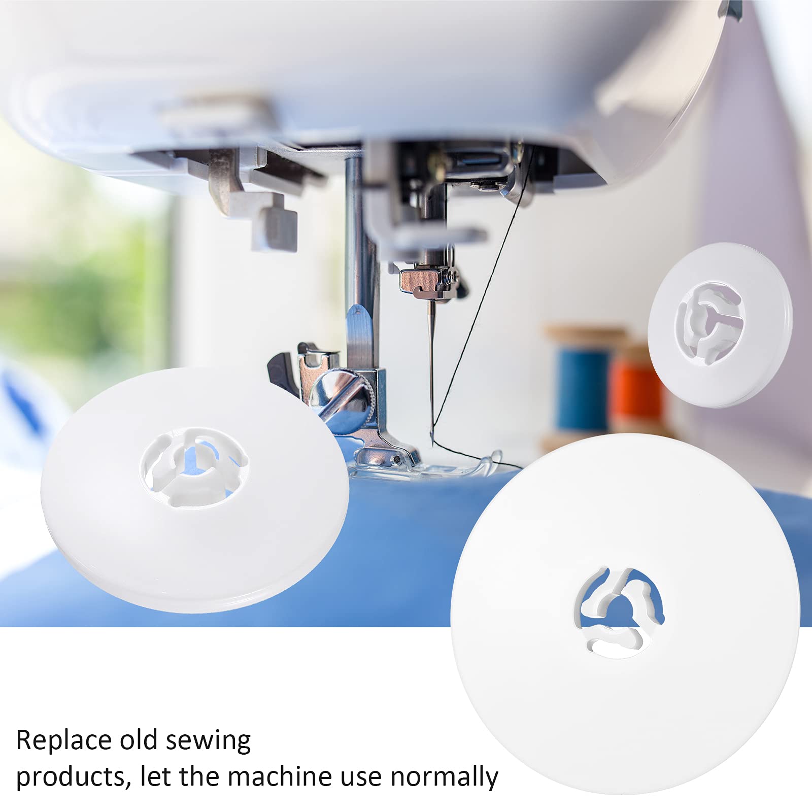 Spool Cap Sewing Machine Spool Pin Cap Small Medium Large Replacement Spool Cap Compatible with Brother, Babylock Sewing and Embroidery Machines, 45 mm, 35 mm and 25 mm, White(9 Pieces)