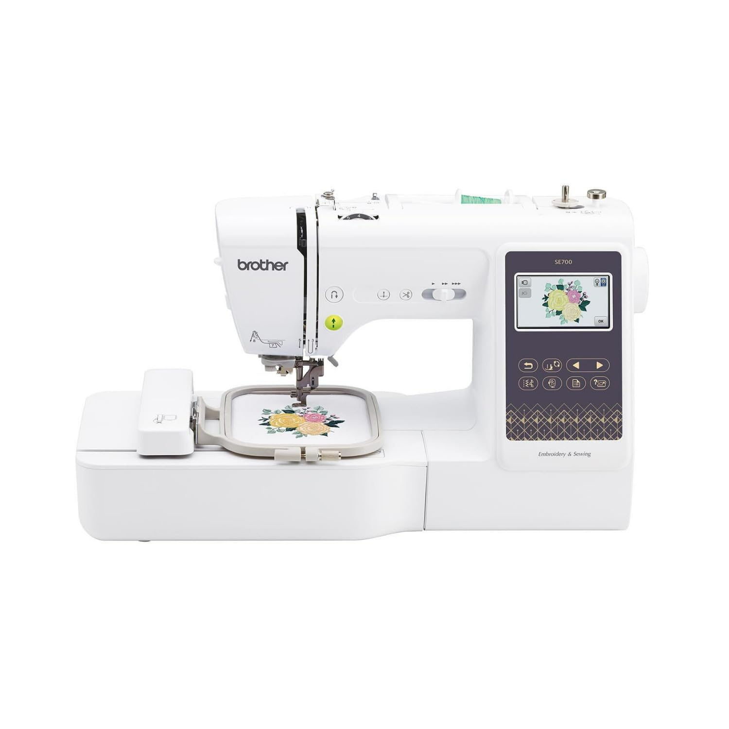 Brother SE700 Elite Computerized LCD Touchscreen Sewing and Embroidery Machine Bundle with Sewing Bundle (3 Items)