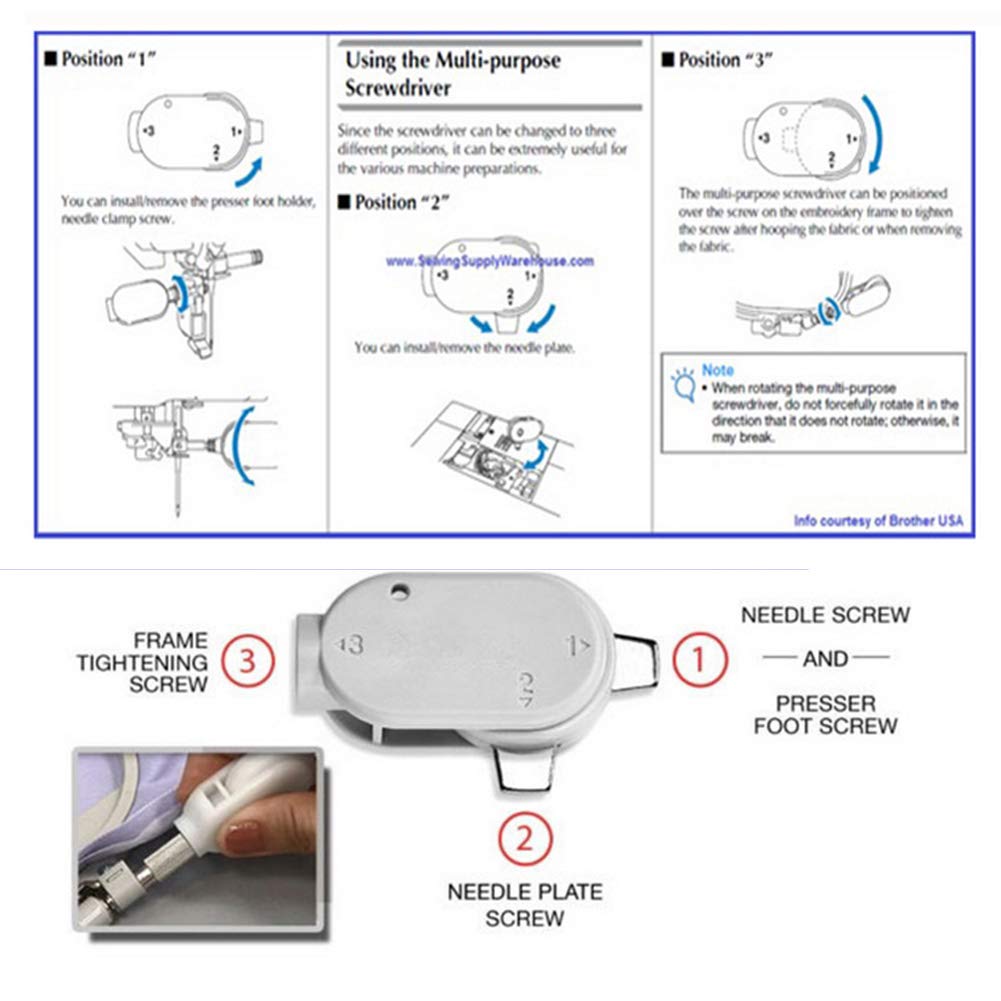 LNKA High Quality 3 in 1 Multi-Purpose Embroidery Hoop Screwdriver for Brother Sewing Machine Accessories