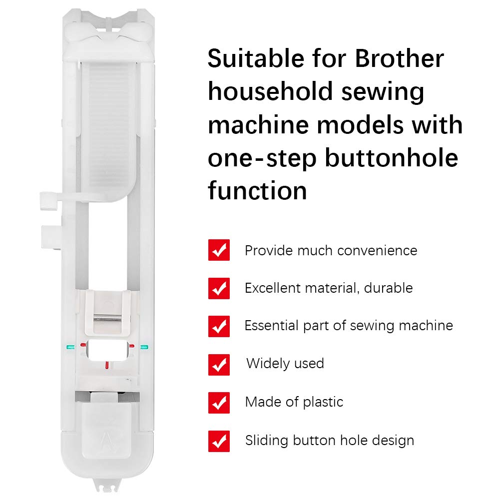 2Pcs Buttonhole Foot Automatic Sliding Buttonhole Foot Presser Foot Domestic for Brother Sewing Machine Parts Multi-Function Home Stitch