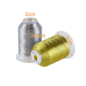 New brothread 50 Spools Embroidery Machine Thread Kit Including 40 Brother Colors+8 Variegated Colors+2 Metallic Colors for Brother Janome Singer Pfaff Husqvarna Embroidery Sewing Machines