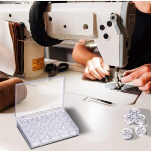 Fbshicung Bobbin, 36 Pcs Sewing Machine Bobbins, Plastic Bobbins with Case Fit for Brother, Singer, Janome and More, Sewing Tools