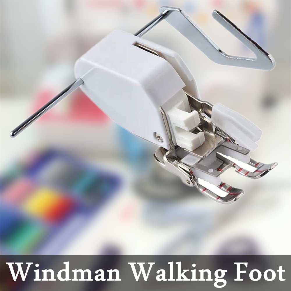 Windman Open Toe Walking Foot W/Guide for Quilting and Sewing Stitch Through Multiple Layers for Brother Singer Janome Sewing Machines