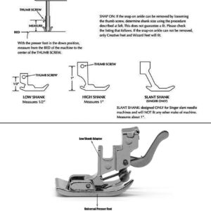 2PCS Clear View 1/4" (Quarter Inch) Sewing Machine Quilting Presser Foot Fits Most Low Shank Snap-On Singer, Brother, Babylock, Euro-Pro, Janome, Kenmore, White, Juki, New Home and More