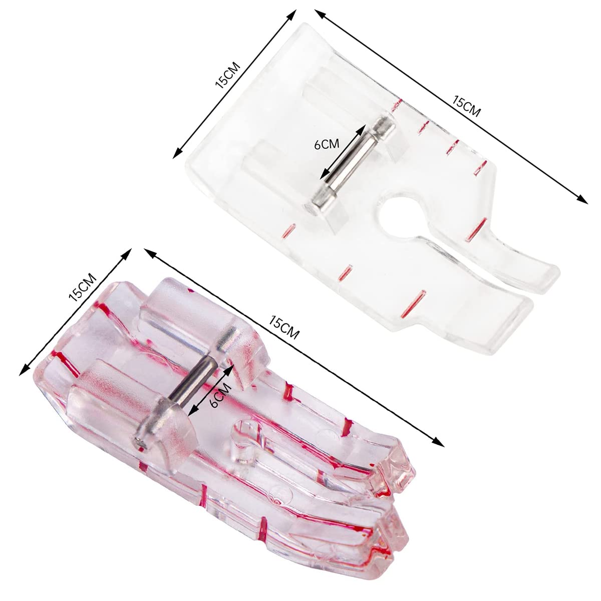 2PCS Clear View 1/4" (Quarter Inch) Sewing Machine Quilting Presser Foot Fits Most Low Shank Snap-On Singer, Brother, Babylock, Euro-Pro, Janome, Kenmore, White, Juki, New Home and More