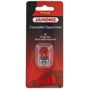 janome concealed zipper foot for 9mm machines