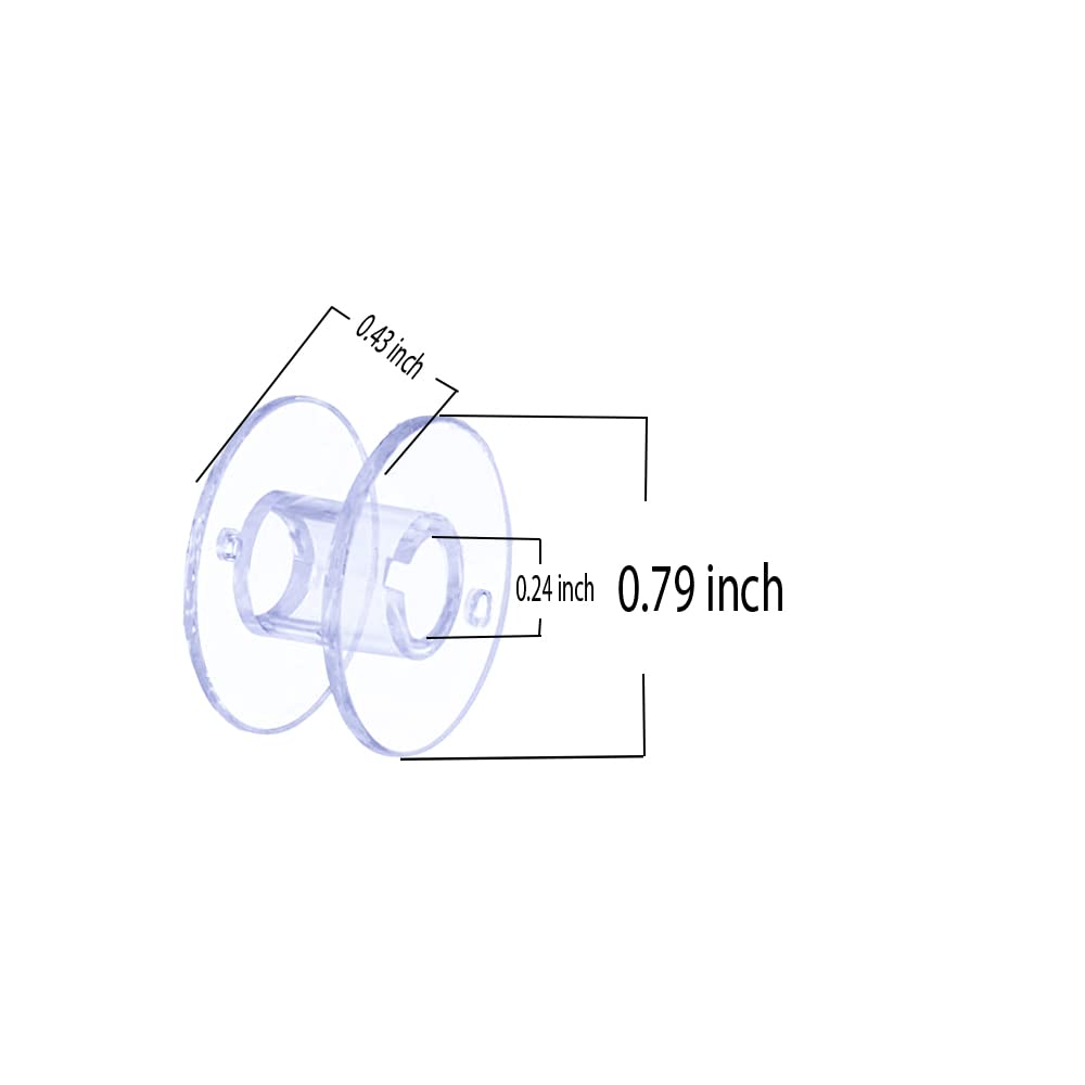 Hekisn Sewing Machine and Embroidery Bobbins, SA156 Bobbins for Brother, Class 15 Transparent Sewing Bobbins (20 Pack)