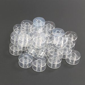 Hekisn Sewing Machine and Embroidery Bobbins, SA156 Bobbins for Brother, Class 15 Transparent Sewing Bobbins (20 Pack)