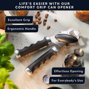 Can Opener Manual Can Opener Smooth Edge - Can Openers for Seniors - Heavy Duty, Stainless Steel Hand Can Opener, Heavy Duty Can Opener, Hand Held Can Opener - Ergonomic Handle