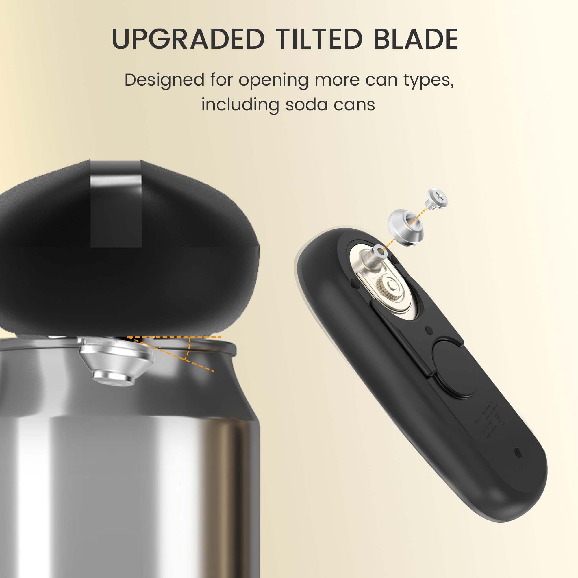 miadore Electric Can Opener, Automatic Can Opener with Removable Tilted Blade and Built-In Magnet,Smooth Edge, Hands-Free, Rechargeable Battery Powered