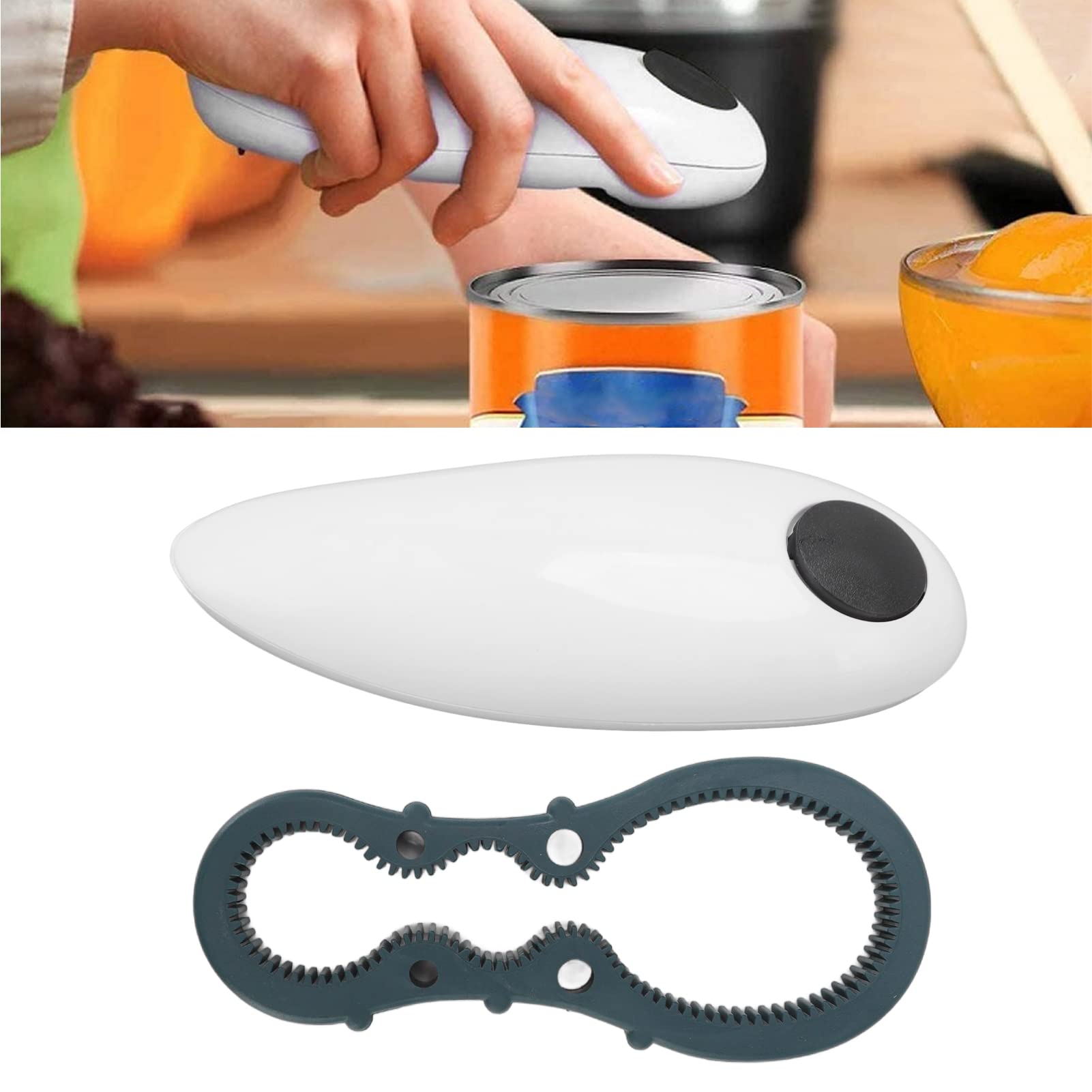 Electric Can Opener, Handheld Can Opener ABS Electric Can Opener Kitchen Touch Smoother Edge Light Weight For Cooks Housewives Elderly