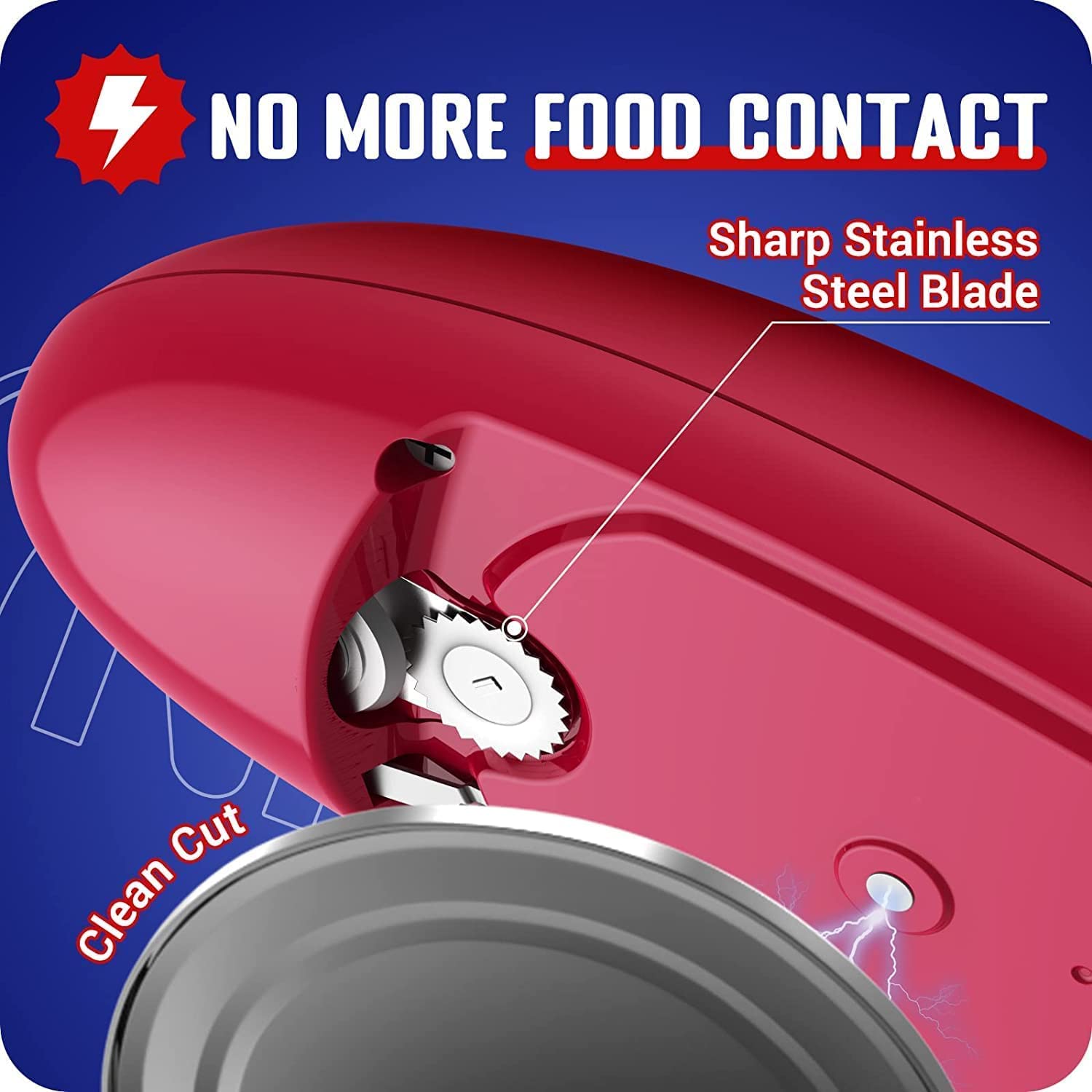 Electric Can Opener, Open Your Cans with A Simple Push of Button, Battery Operated Automatic Can Opener Smooth Edges, Hand Free Can Opener, Best Kitchen Gadget for Chefs, Arthritis and Seniors