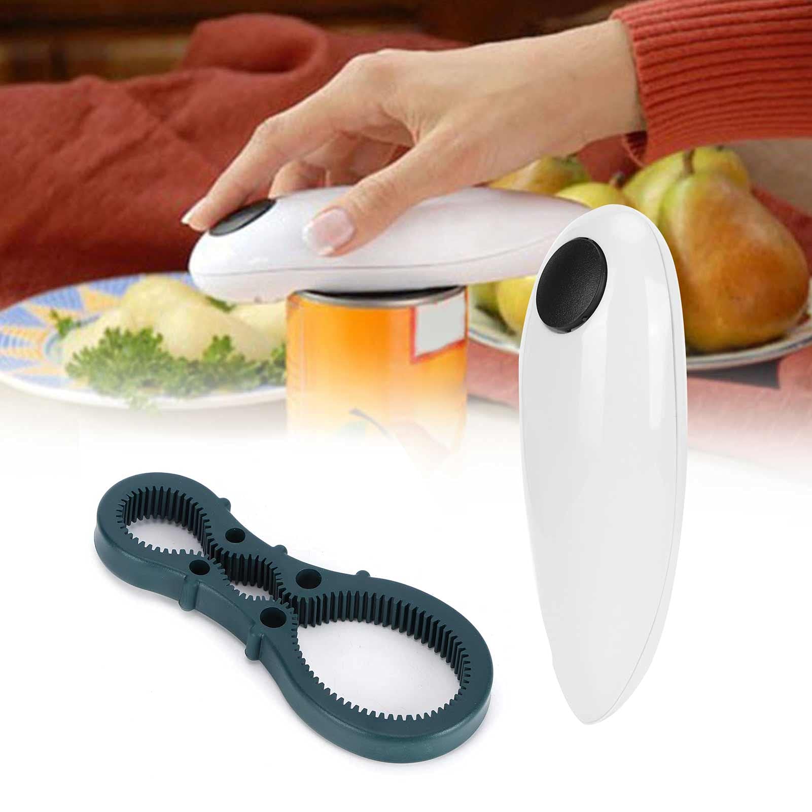 Can Opener, Electric Can Opener Portable ABS and Stainless Steel Manual Automatic Bottle Opener Kitchen Electric Can Opener for Home Kitchen Restaurant Tool/973