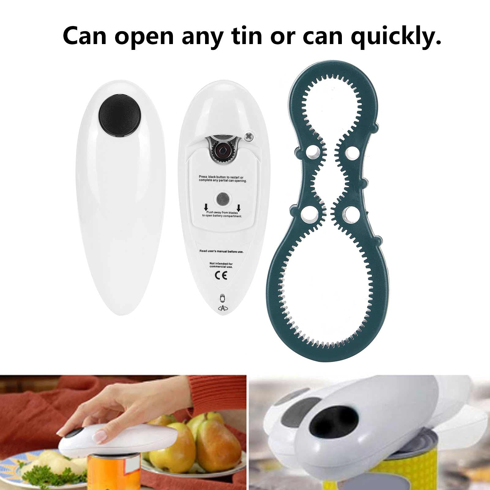 Can Opener, Electric Can Opener Portable ABS and Stainless Steel Manual Automatic Bottle Opener Kitchen Electric Can Opener for Home Kitchen Restaurant Tool/973