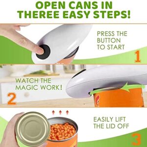 Touch Can Opener Battery Operated, Ergonomic Knob Electric Can Opener Safe Cut Environmental Protection for Cooks Housewives Elderly for Dining