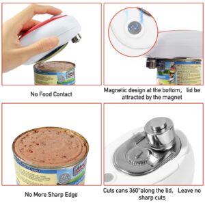 Electric Can Opener, Open Any Can Shape with One Press, Smooth Edge, Food-Safe and Battery Operated Can Opener Electric for Kitchen