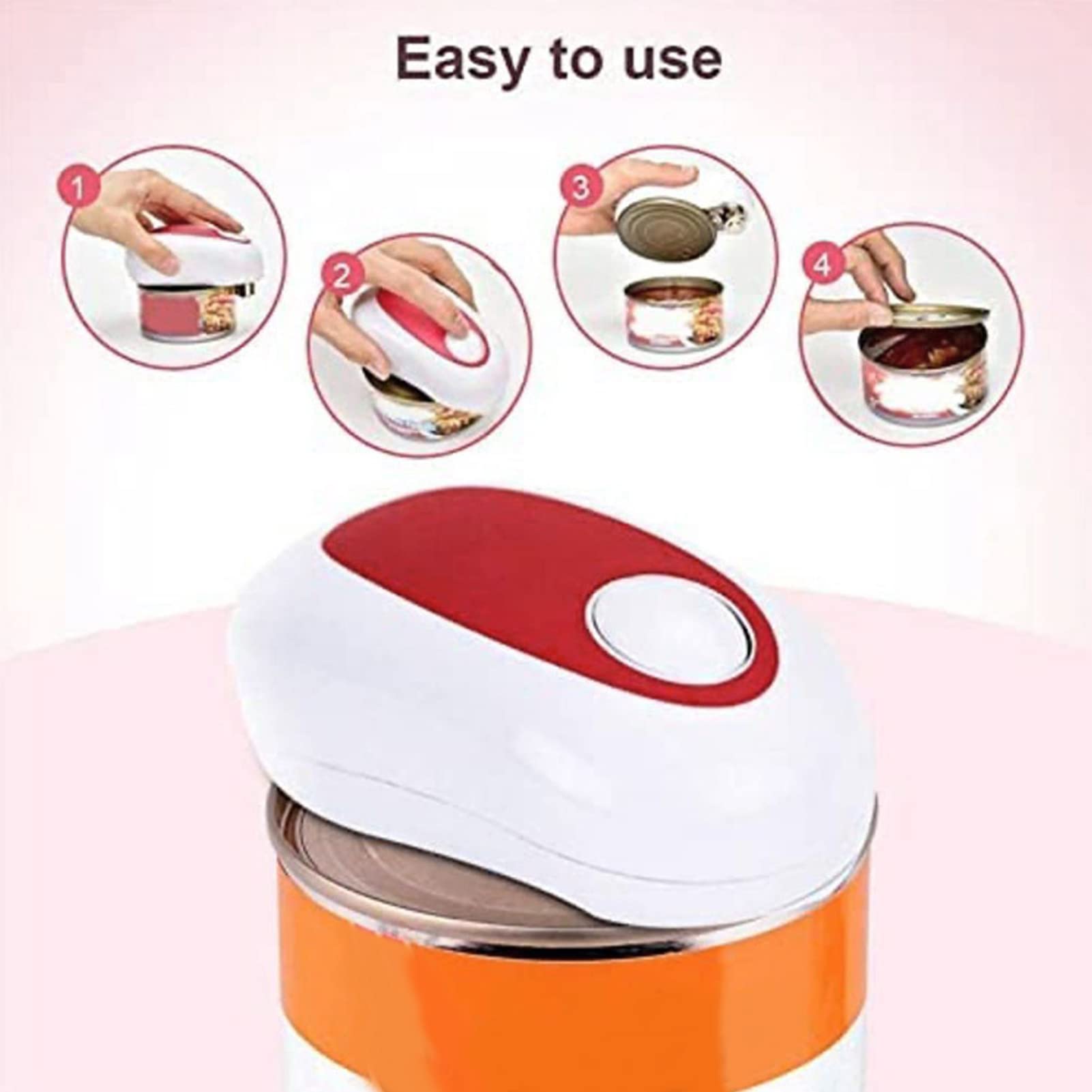 One Touch Electric Can Opener, Battery Powered, ABS Material, Easy to