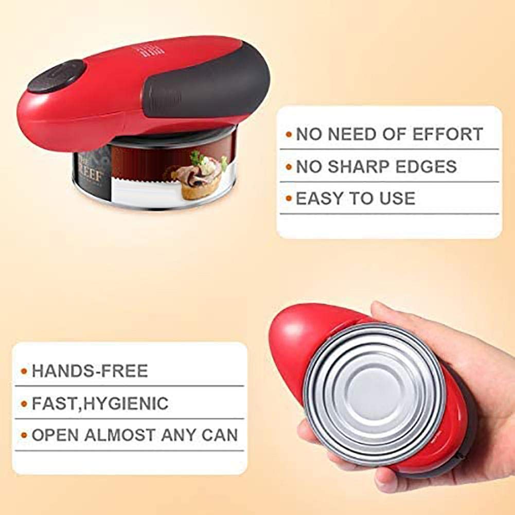 BAAROO Electric Can Opener, Mini Restaurant Can Opener, Smooth Edge Electric Can Opener Full - Automatic Hands Free Restaurant Can Opener for Chef's and Housewife