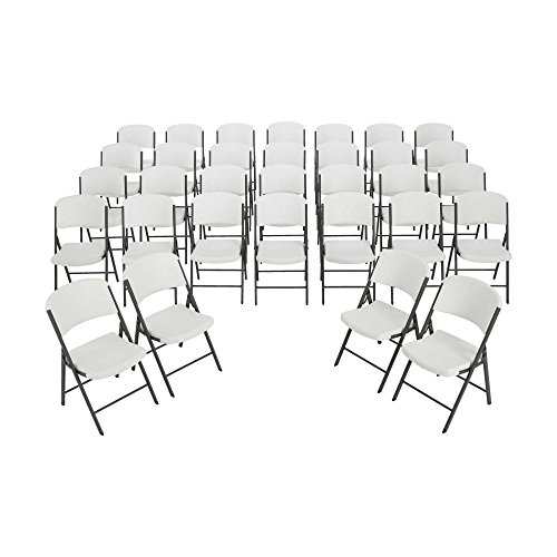 Lifetime Folding Chairs 2802 White Granite Color Plastic 32 Pack Durable Quality