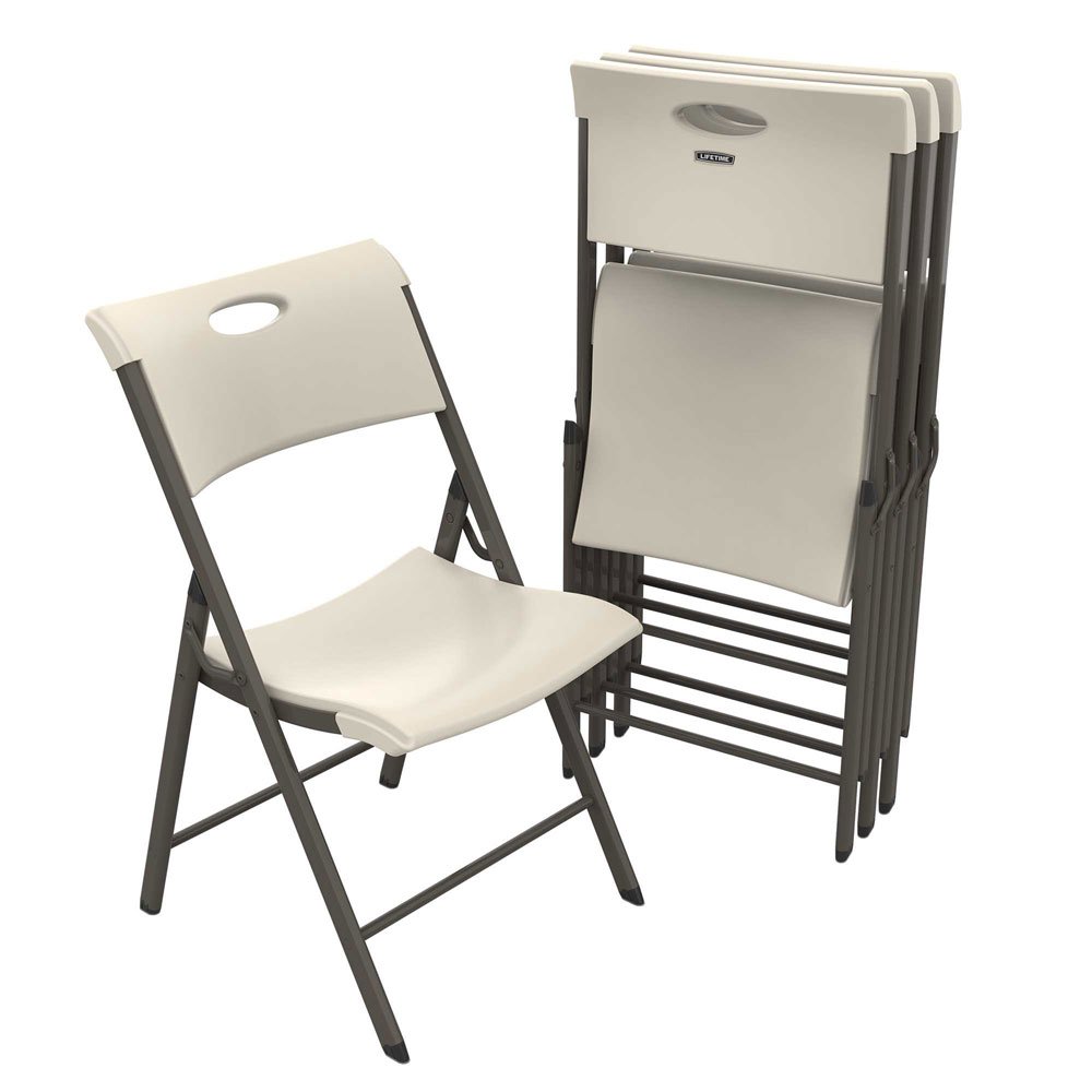 Lifetime Folding Chair, Contemporary - Pack of 4, Almond