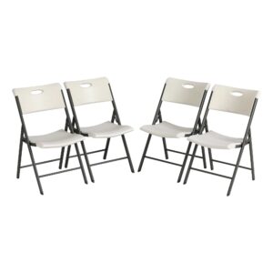 Lifetime Folding Chair, Contemporary - Pack of 4, Almond