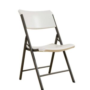 Lifetime 480074 Contemporary Folding Chair, Almond with Bronze Steel Frame, 4-Pack