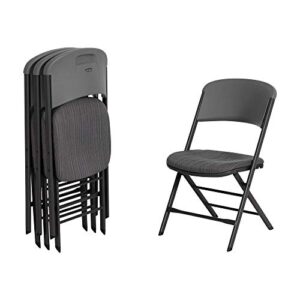 lifetime commercial grade padded folding chairs, 4 pack, urban gray