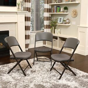 Lifetime Commercial Grade Padded Folding Chairs, 4 Pack, Urban Gray