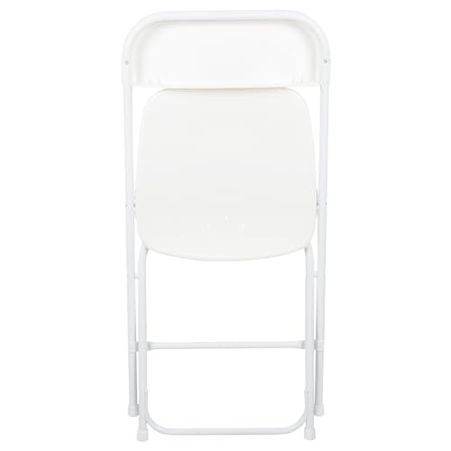 Flash Furniture Hercules Series Plastic Folding Chair - White - 4 Pack 650LB Weight Capacity Comfortable Event Chair-Lightweight Folding Chair