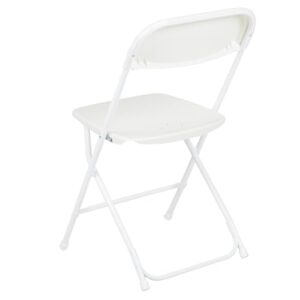Flash Furniture Hercules Series Plastic Folding Chair - White - 4 Pack 650LB Weight Capacity Comfortable Event Chair-Lightweight Folding Chair