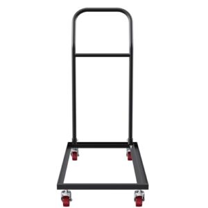 VEVOR Folding Chair Dolly, 39"L x 21"W x 42.9"H L-Shaped Steel Vertical Storage Cart, Multi-Function Chair Cart with 4 Casters 12 Chairs Capacity for Flat Stacking Plastic Resin & Wood Chairs, Black