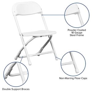 Flash Furniture 2 Pack Kids White Plastic Folding Chair