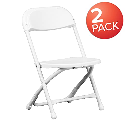 Flash Furniture 2 Pack Kids White Plastic Folding Chair