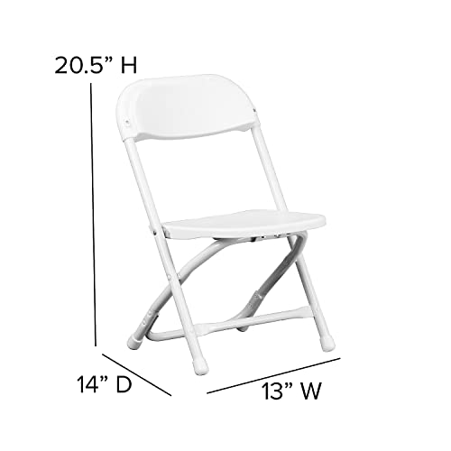 Flash Furniture 2 Pack Kids White Plastic Folding Chair