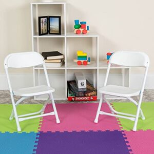 Flash Furniture 2 Pack Kids White Plastic Folding Chair