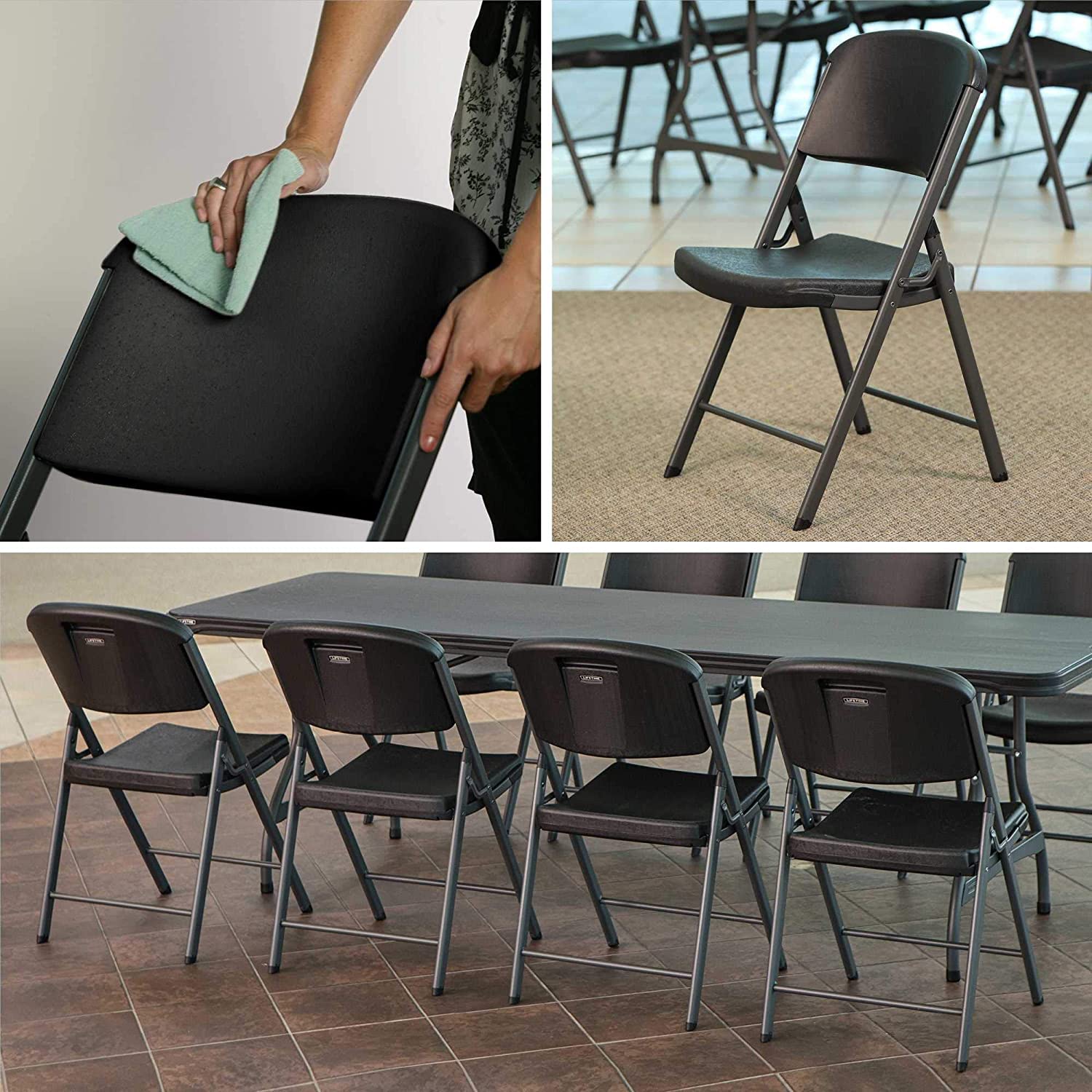 Lifetime Folding Chair with Black Color Model#80887U (4, Black)