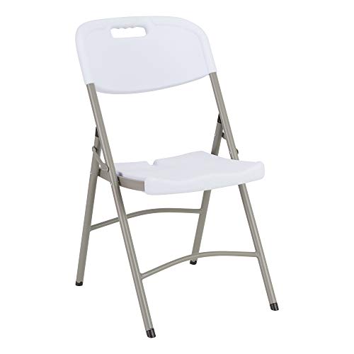 Norwood Commercial Furniture Blow-Molded Plastic Folding Chairs for Indoor/Outdoor Events, Commercial Event Chairs with 400-lb. Weight Capacity, Set of 4, White