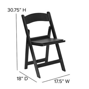 Flash Furniture Hercules Series Folding Chair - Black Resin - 2 Pack 800LB Weight Capacity Comfortable Event Chair - Light Weight Folding Chair