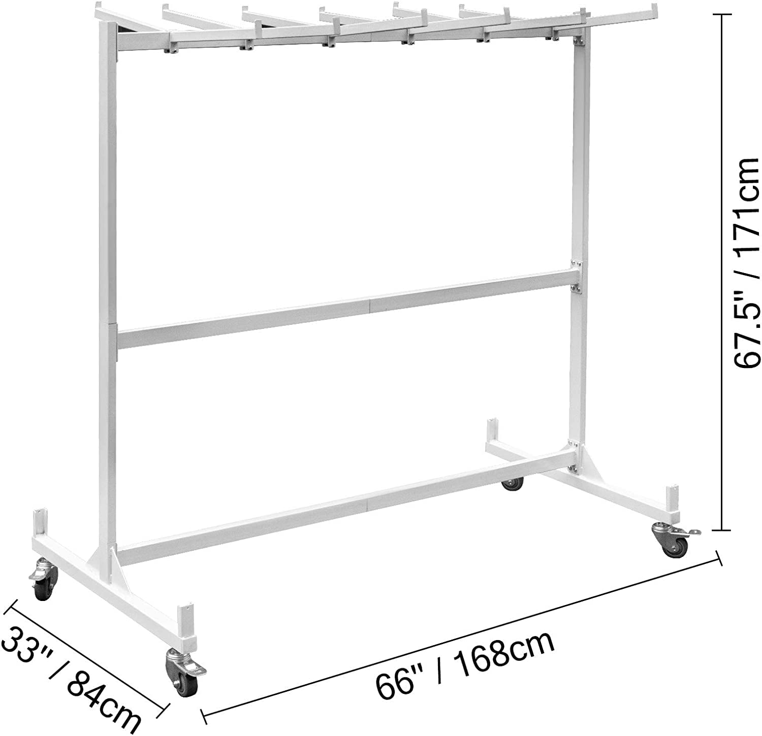 VEVOR Folding Chair and Table Cart 750lbs Capacity Combo Cart for 42 Chairs and 12 Tables Steel Frame Folding Chair Racks for Storage Swivel Wheels Folding Chair Storage with Steel Rope