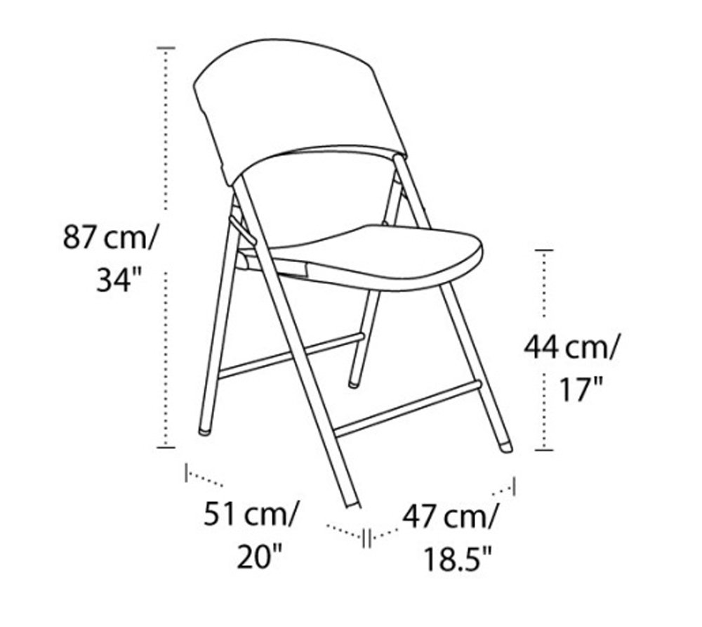 Lifetime Products Contoured Folding Chair, White